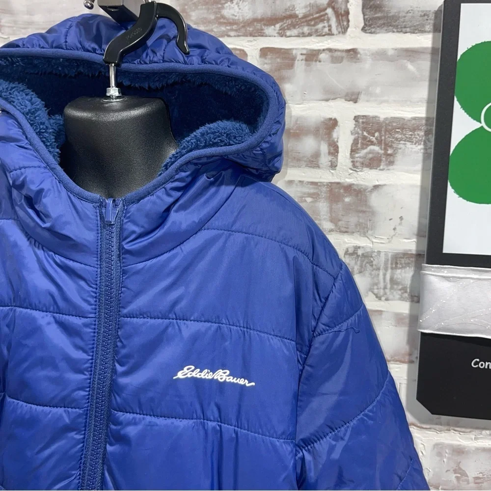 Eddie Bauer Kids Two-Tone Blue Puffer Jacket youth 10/12